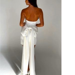 Meshki Meredith Bow Mini Dress - White